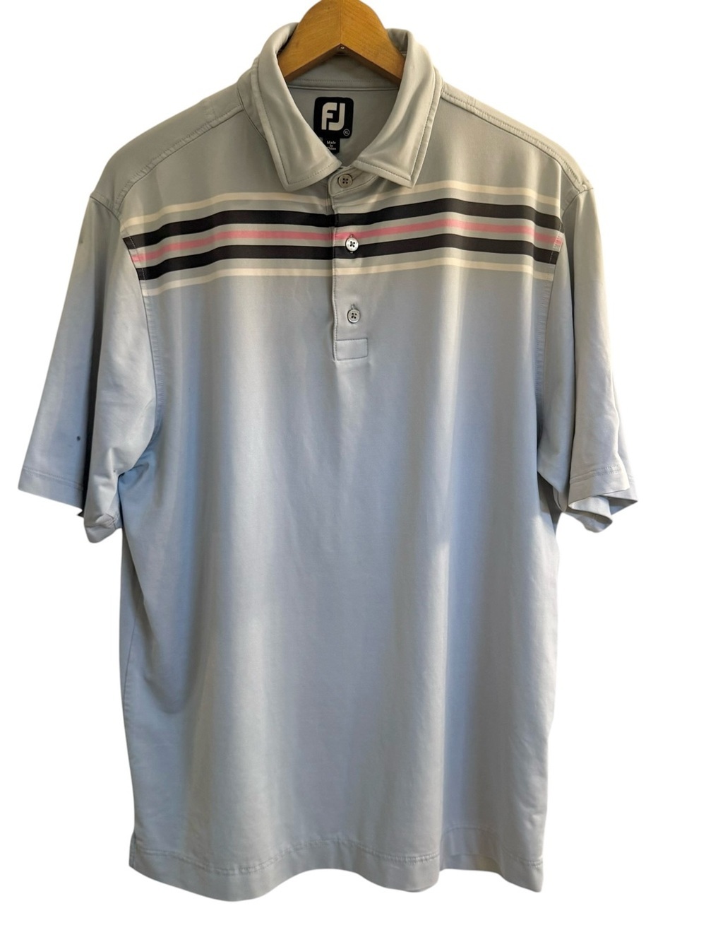 FootJoy Men's Light blue Striped Golf Polo